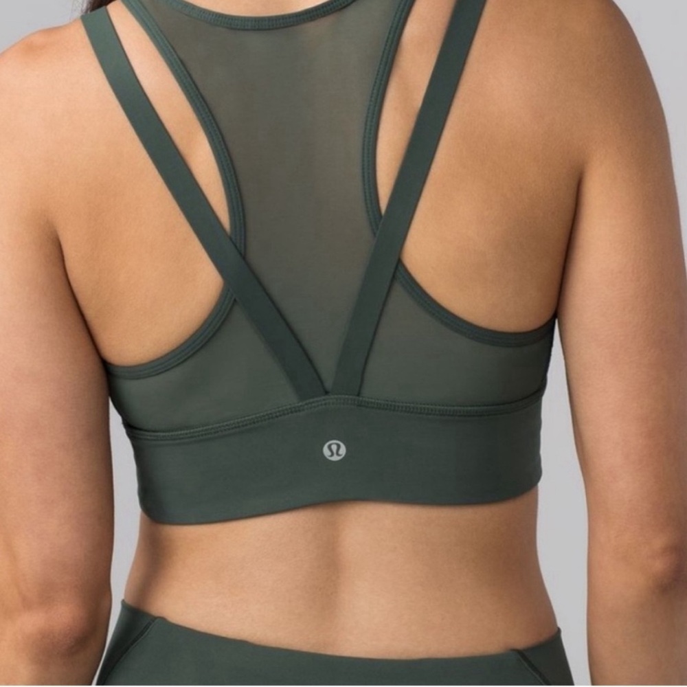 LULULEMON MESH SPORTS BRA, DARK GREEN SIZE SMALL - Picture 4 of 6